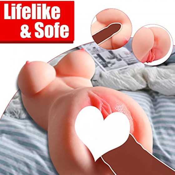Ohiele Sex Doll Male Masturbators Lifelike Pussy Ass with Realistic 3D Textured Tight Vaginal and Soft Big Boobs- Strong Suction