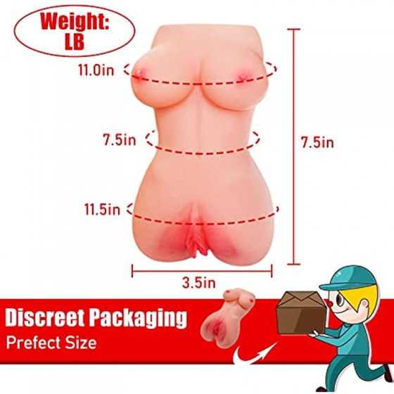 Ohiele Sex Doll Male Masturbators Lifelike Pussy Ass with Realistic 3D Textured Tight Vaginal and Soft Big Boobs- Strong Suction