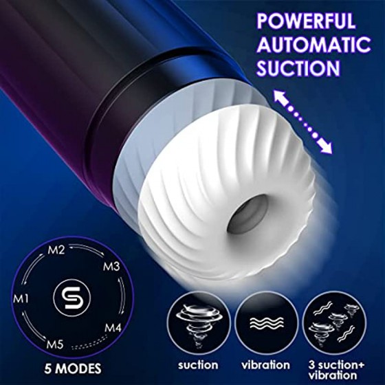 APP-Remote Automatic Sucking Masturbator Men Sex-Toy - SVAKOM APP-Control & 2D Interactive Hands Free Masturbators Cup with 5 Su