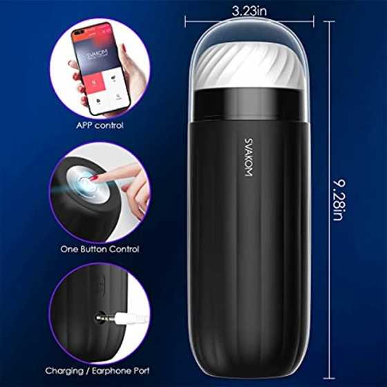 APP-Remote Automatic Sucking Masturbator Men Sex-Toy - SVAKOM APP-Control & 2D Interactive Hands Free Masturbators Cup with 5 Su