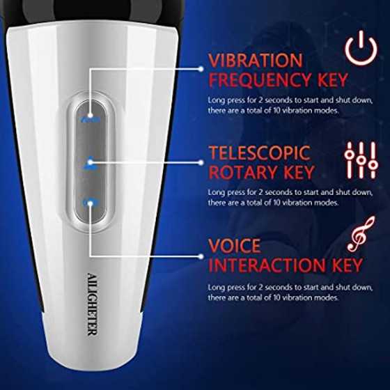 2023 New Automatic Male Masturbators - Upgraded 7 Vibration & Suction Hands Free Pocket Pussy Male Stroker with 3D Realistic Tex