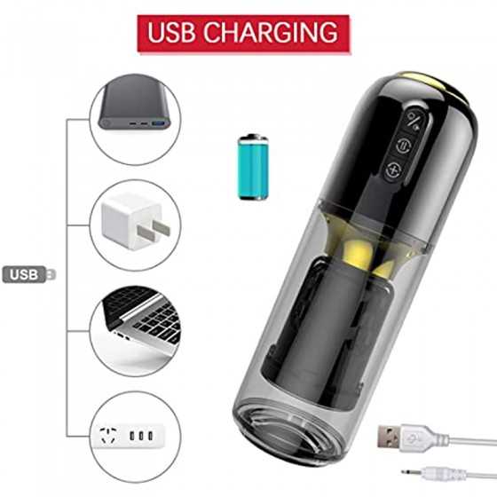 Rechargeable Automatic Male Masturbators Toys - Suction Hands Free Pocket Pussy Male Stroker with 3D Realistic Textured,Adult Se