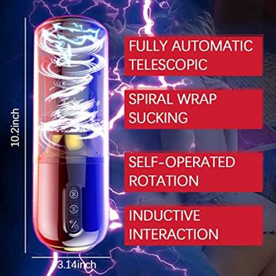 Rechargeable Automatic Male Masturbators Toys - Suction Hands Free Pocket Pussy Male Stroker with 3D Realistic Textured,Adult Se