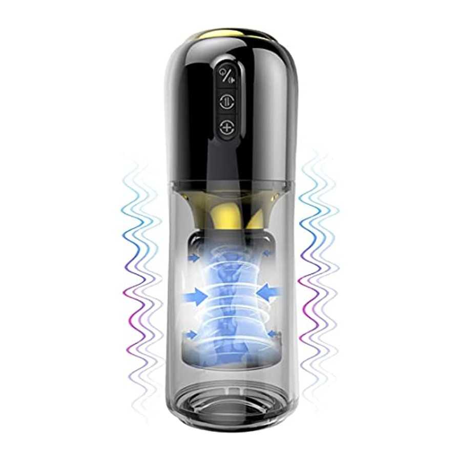 Rechargeable Automatic Male Masturbators Toys - Suction Hands Free Pocket Pussy Male Stroker with 3D Realistic Textured,Adult Se