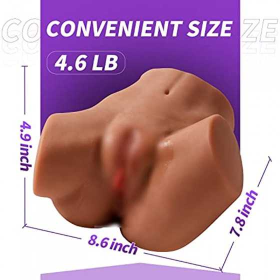 Letitfun 4.6 lbs Realistic Male Masturbation 3D Sex Toys Sexy Ass with Realistic Pussy Anal, Dual Channel Design Sex Toys Realis
