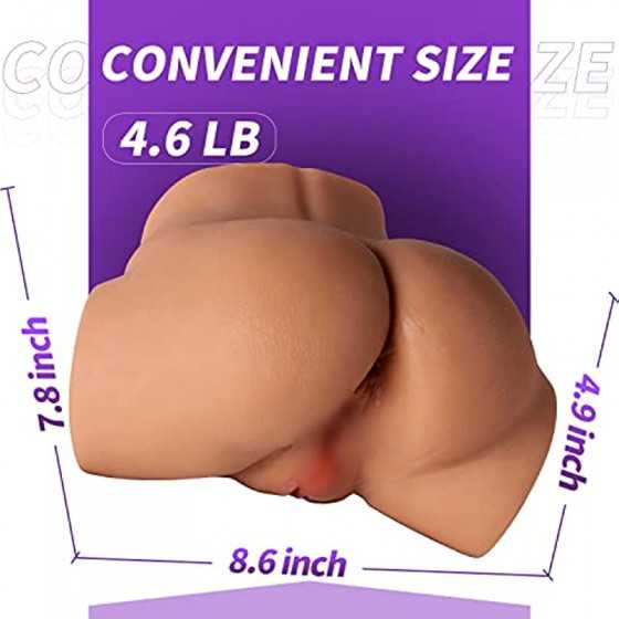 Letitfun 4.6 lbs Realistic Male Masturbation 3D Sex Toys Sexy Ass with Realistic Pussy Anal, Dual Channel Design Sex Toys Realis