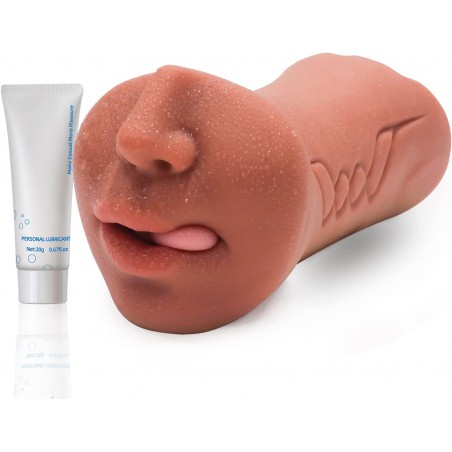 Male Masturbators Sex Toys for Men Pleasure, Male Pocket Pussy Stroker Masturbator Sex Doll Adult with Realistic Textured Vagina Anal and Mouth Men’s Toy (Brown)