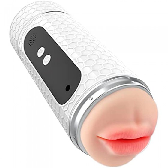 Automatic Male Masturbator,2 in 1 Mouth and Pussy Double Experience Male Masturbators Cup with 12 Thrusting & Rotating Modes for Penis Stimulation with 3D Realistic Textured