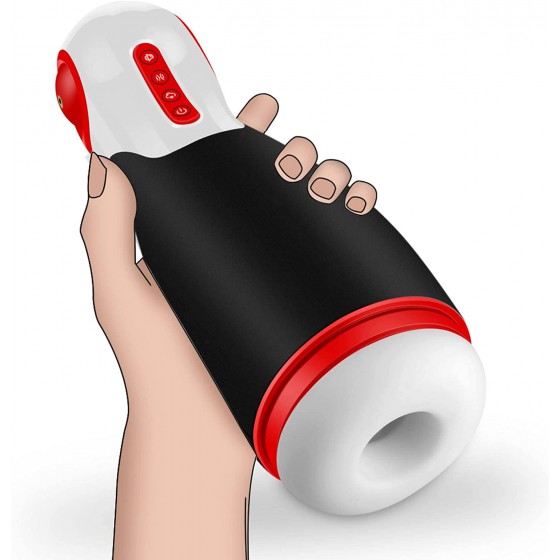 Automatic Male Masturbator Cup for Blowjob Penis Simulator with 10 Vibration and 3 Sucking & Clamping Frequencies, Electric Pocket Pussy Vagina 3D Textured Oral Male Stroker Sex Toy with Women Moans