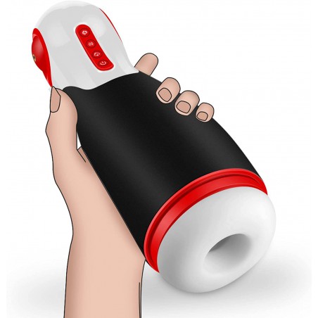 Automatic Male Masturbator Cup for Blowjob Penis Simulator with 10 Vibration and 3 Sucking & Clamping Frequencies, Electric Pocket Pussy Vagina 3D Textured Oral Male Stroker Sex Toy with Women Moans