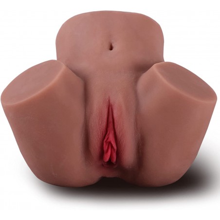 Male Masturbator Sex Doll Pocket Pussy Ass 4.5LB Men Masturbation Textured Pocket Vagina Sex Adult Toys with Realistic Channel Stroker Men Sex Toys (Brown)