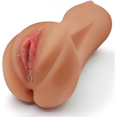 Realistic Pocket Pussy Male Masturbator, 3 in 1 Sex Doll with  Vagina, Tight Anus and Face, Male Sex Toys Dual Channel Design