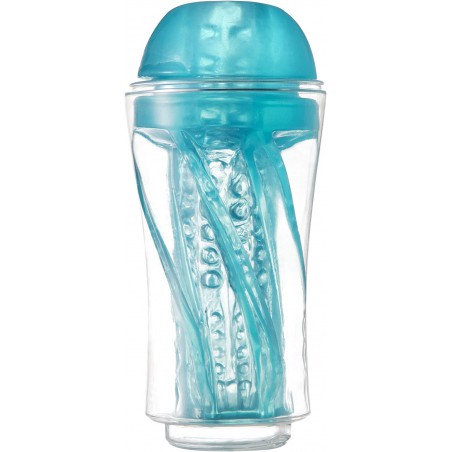bsqipsd Male Masturbator Cup, 3D Realistic Textured Vagina and Clitoris Detachable Pocket Pussy, Sex Toy for Man Masturbation(Jelly Blue)