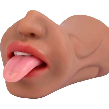 Male Masturbator 3D Textured Realistic Pocket Pussy Mouth Vagina Stroker Doll Sex Toy for Men, Brown