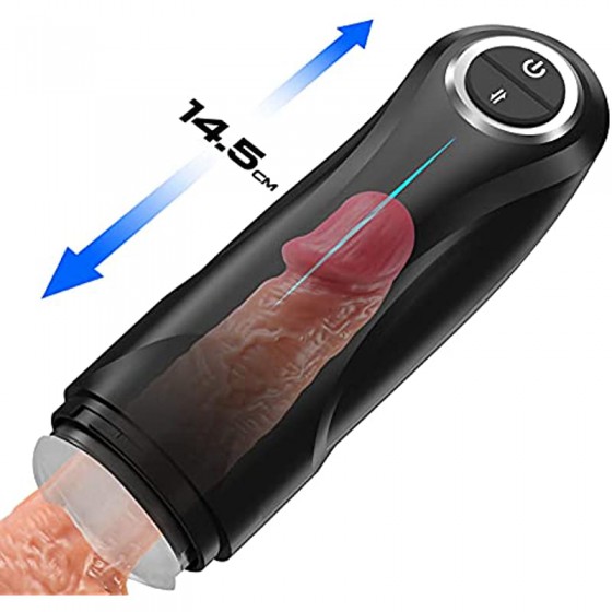 Automatic Male Masturbator Cup,3D Realistic Textured Pocket Pussy Stroker Electric Hands-Free Men Masturbation Cup 5 Thrusting Modes & 3 Female Moans,Adult Male Sex Toys for Men