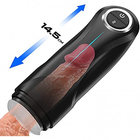 Automatic Male Masturbator Cup,3D Realistic Textured Pocket Pussy Stroker Electric Hands-Free Men Masturbation Cup 5 Thrusting Modes & 3 Female Moans,Adult Male Sex Toys for Men