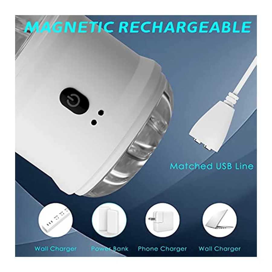 Automatic Male Masturbator Vibrator- 10 Intense Frequency Dual Open-Ended Pocket Pussy Stroker Penis Massager Trainer Cup Adult