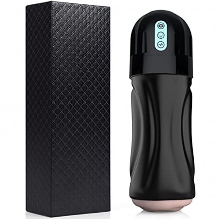 Sucking Male Masturbator Penis Pump, Movakativ Male Adult Sex Toys for Men with 10 Vibration & 5 Suction,Super Soft TPE Channel Automatic Vibrating Hands Free Male Masturbators Cup Men Sex Toy Machine