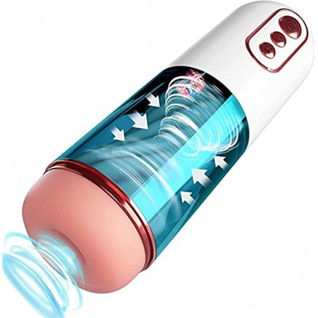 New Automatic Male Masturbators - Upgraded 7 Vibration & Suction Hands Free Pocket Pussy Male Stroker with 3D Realistic Textured,Adult Sensory Toys Sex Masturbator for Men Features