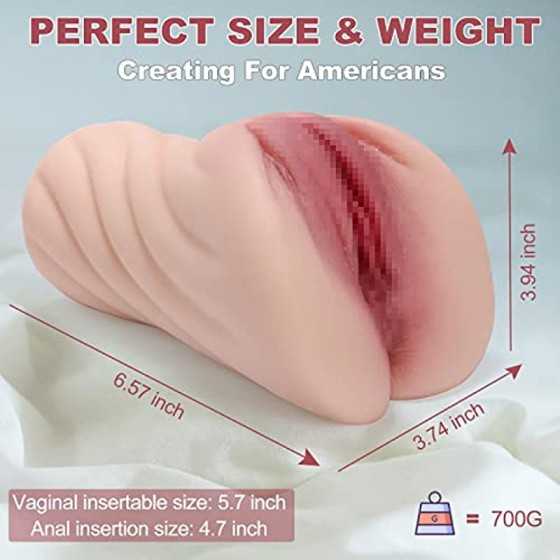 Lifelike Pocket Pussy Male Masturbator for Men with 3D Realistic Vagina and Tight Anal, Male Stroker for Men Masturbation with D