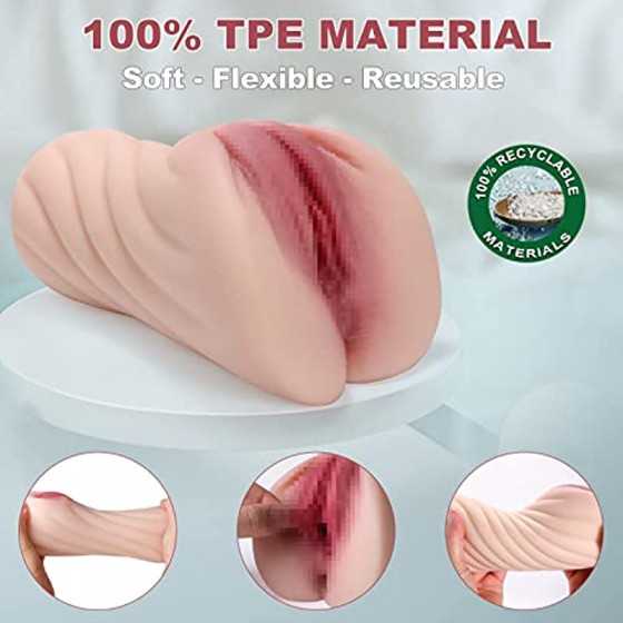 Lifelike Pocket Pussy Male Masturbator for Men with 3D Realistic Vagina and Tight Anal, Male Stroker for Men Masturbation with D