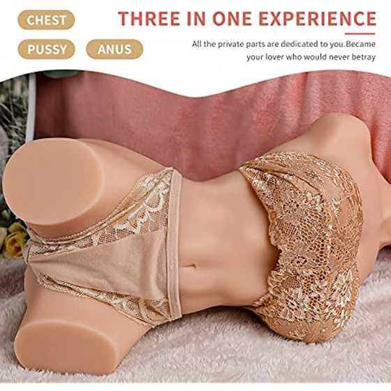 7.7LB Female Sex Doll Torso 3 in 1 Male Masturbators Adult Sex Toy Stroker for Men Vagina Boobs Ass Lifelike Pussy Doll