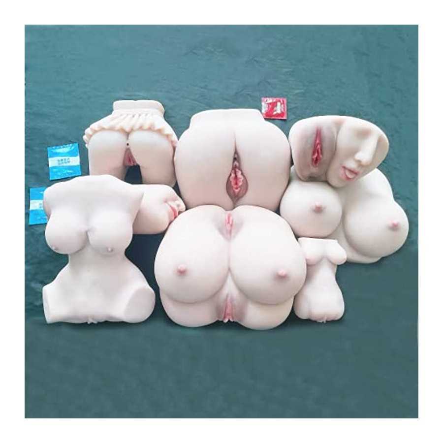 Mini Doll Male masturbator Toy Waterproof Pocket cat Ass Silicone Masturbation Cup for Men, Lifelike Female Torso, 4.0 Count