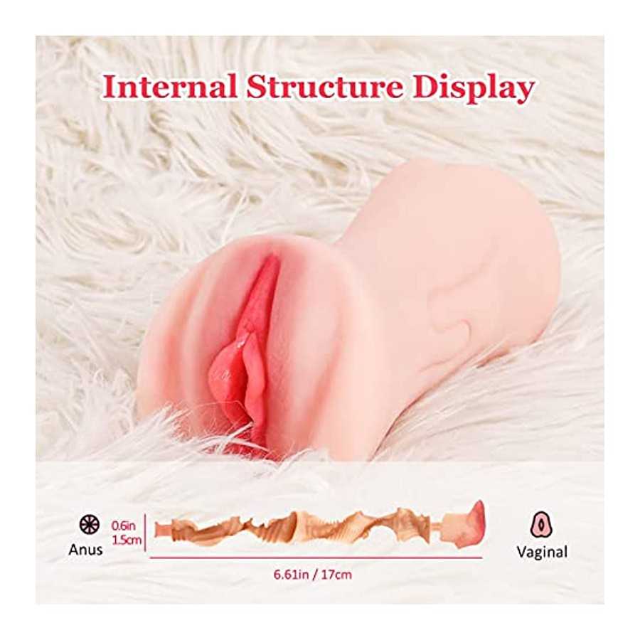 SEX DOLL CENTER Portable Male Masturbator for Men Masturbation, Lifelike Pocket Pussy Stroker with Realistic Textured Vagina, Ad