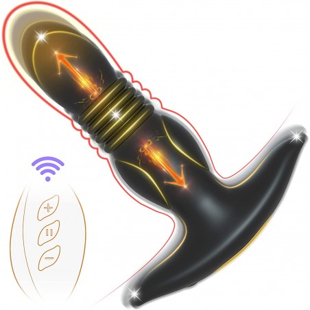 Ultrafast Thrusting Anal Plug Vibrator - Vibrating Butt Plug with App & Remote Control, Adult Male Sex Toys & Games for Womens M
