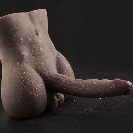Brown Male Sex Doll with Flexible Dildo Realistic Sex Huge Cock, Men Sex Dolls for Women Tight Anal Hole 8in Cock for Female Masturbation, Unisex Masturbator Sex Toy for Men Women Gay Couple 6.2LB