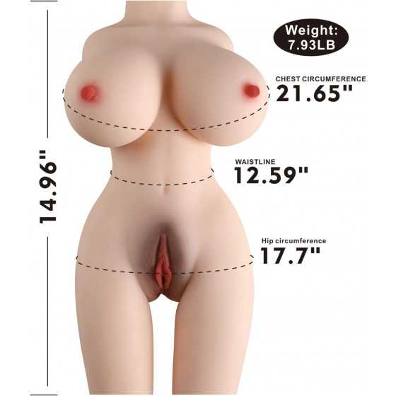 bsqipsd Sex Doll Torso Male Masturbator with Realistic 3D Texture Vagina and Tight Anus, bsqipsd 3 in 1 Adult Sex Toy with Big B