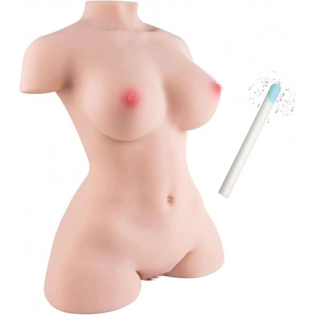 17 LB Pocket Pussy Sex Doll for Men with Absorbent Stick,  Male Masturbation Toy with Virgin Pussy Ass Butt for Tight Suction, 3D Adult Sex Toy with Big Full Boobs for Men Orgasm