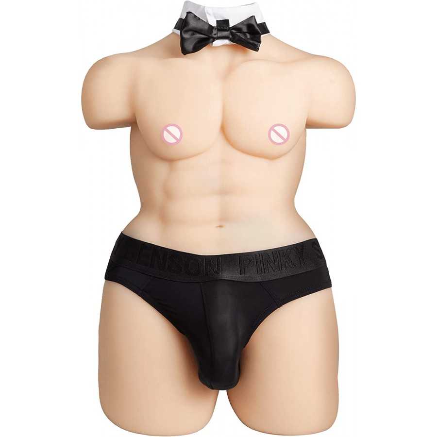 TANTALY 19.8LB Shemale Sex Doll Torso Lifelike Transsexual Love Dolls with 7 inch Penis Adult Pleasure Sex Toy Silicone Realisti