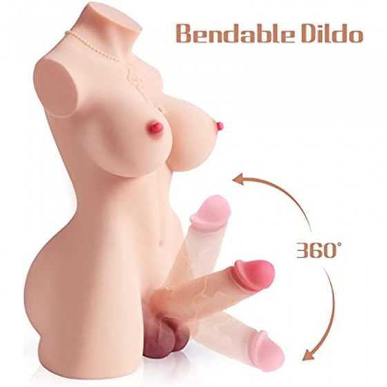 Shemale Sex Doll Torso Sex Toys with Reslistic Dildo Soft Breast Transsexual - Adult Toys Male Masturbators Unisex Anal Sex Stro