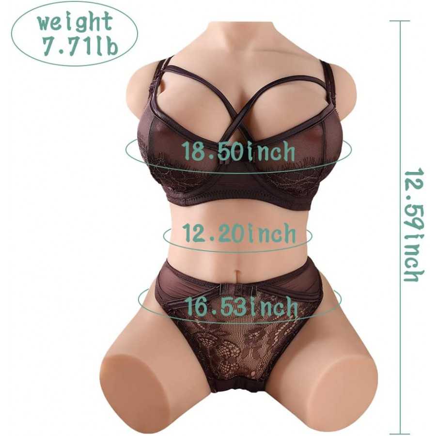 Automatic Sucking Vibrating Sex Doll Male Masturbator, Jaspik Realistic 3 in 1 Female Sex Dolls Torso with Big Boobs and Tight V