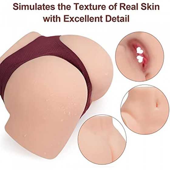 HONEYBUNNY Male Sex Toy for Men Masturbator Realistic Butt 3D Vagina Anal Pocket Pussy Adult Female Torso Ass Lifelike Men’s Sex