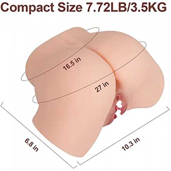 HONEYBUNNY Male Sex Toy for Men Masturbator Realistic Butt 3D Vagina Anal Pocket Pussy Adult Female Torso Ass Lifelike Men’s Sex