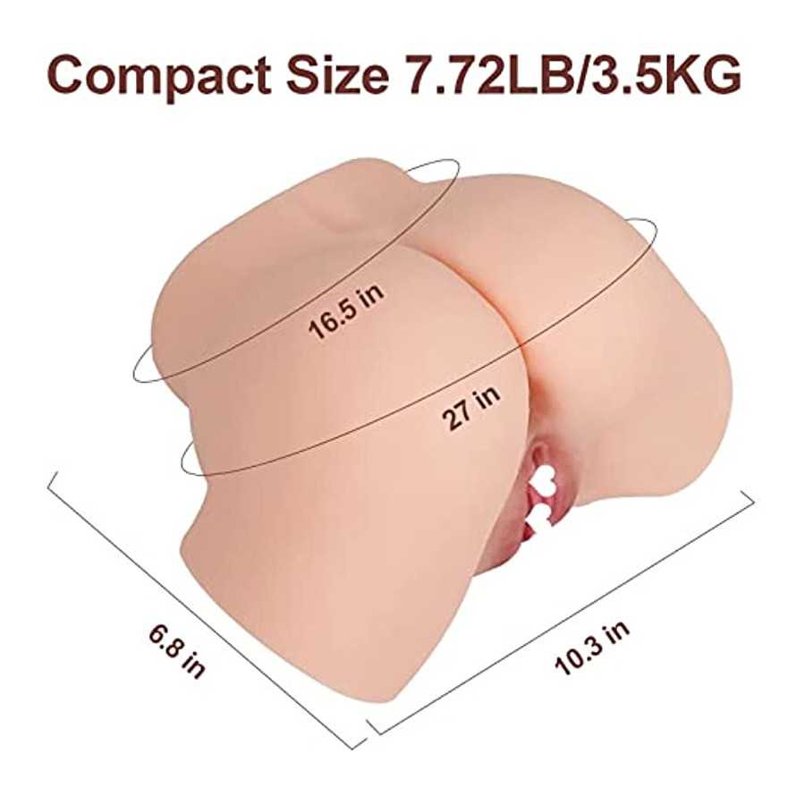 HONEYBUNNY Male Sex Toy for Men Masturbator Realistic Butt 3D Vagina Anal Pocket Pussy Adult Female Torso Ass Lifelike Men’s Sex