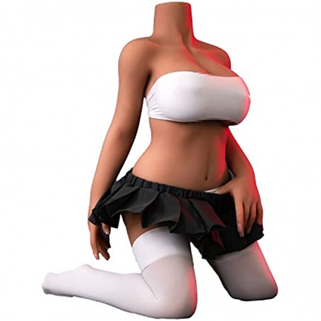 Dalinch Jelly Material (Contains Blowjob Sex Toys) Big Breasts, New Skeleton, Sex Doll Male masturbator, Sex Doll, Non-Inflatable insertable Doll, Sexy Female Torso Adult Supplies. (Wheat-Colored)