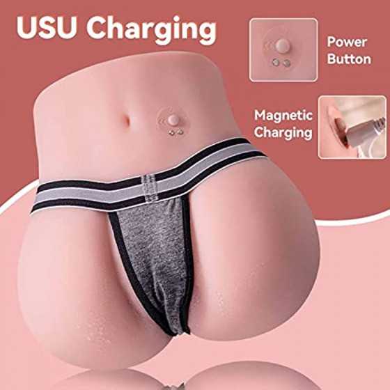 CaHase 4.8 Lbs Sex Doll Automatic Vibrating Realistic Butt Pocket Pussy Ass, Male Masturbator with Tight Vagina Anal Canal Sex T