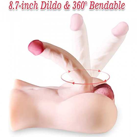 SEX DOLL CENTER 7.7LB Sex Doll with 8.7inch Dildo for Women Masturbation, Love Sexdoll with Flexible Penis for Lesbian Gay, Fema