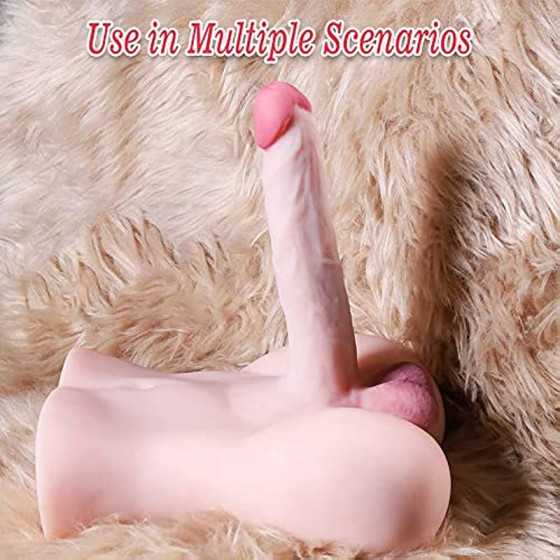 SEX DOLL CENTER 7.7LB Sex Doll with 8.7inch Dildo for Women Masturbation, Love Sexdoll with Flexible Penis for Lesbian Gay, Fema