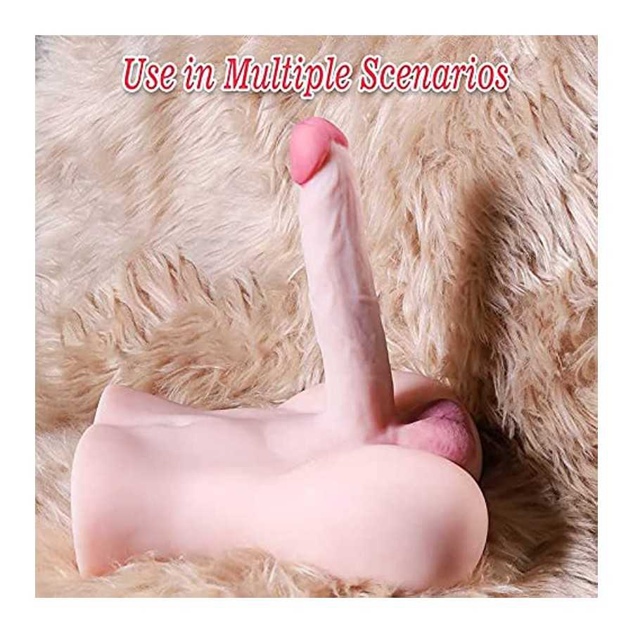 SEX DOLL CENTER 7.7LB Sex Doll with 8.7inch Dildo for Women Masturbation, Love Sexdoll with Flexible Penis for Lesbian Gay, Fema
