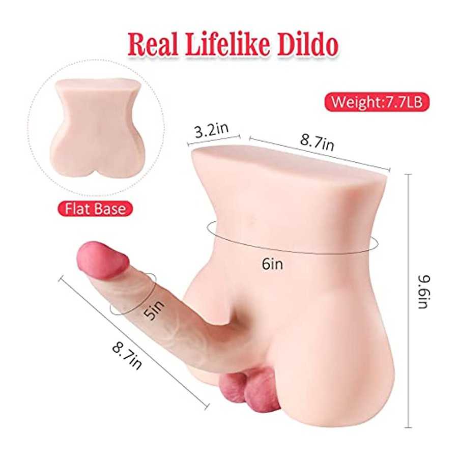 SEX DOLL CENTER 7.7LB Sex Doll with 8.7inch Dildo for Women Masturbation, Love Sexdoll with Flexible Penis for Lesbian Gay, Fema