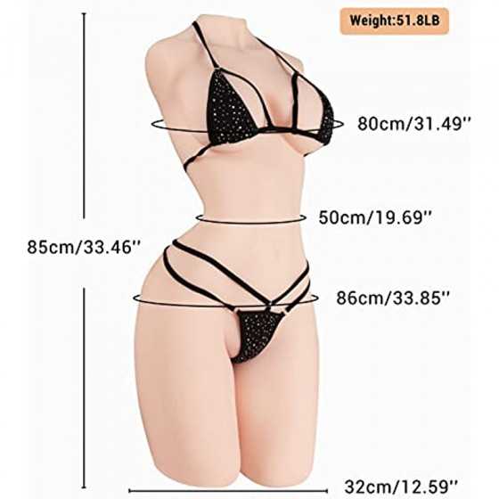 Large Sex Dolls for Men, 51.8LB Life Size Sex Doll Male Masturbator with Realistic Boobs Tight Vagina & Anus, Lifelike Female To