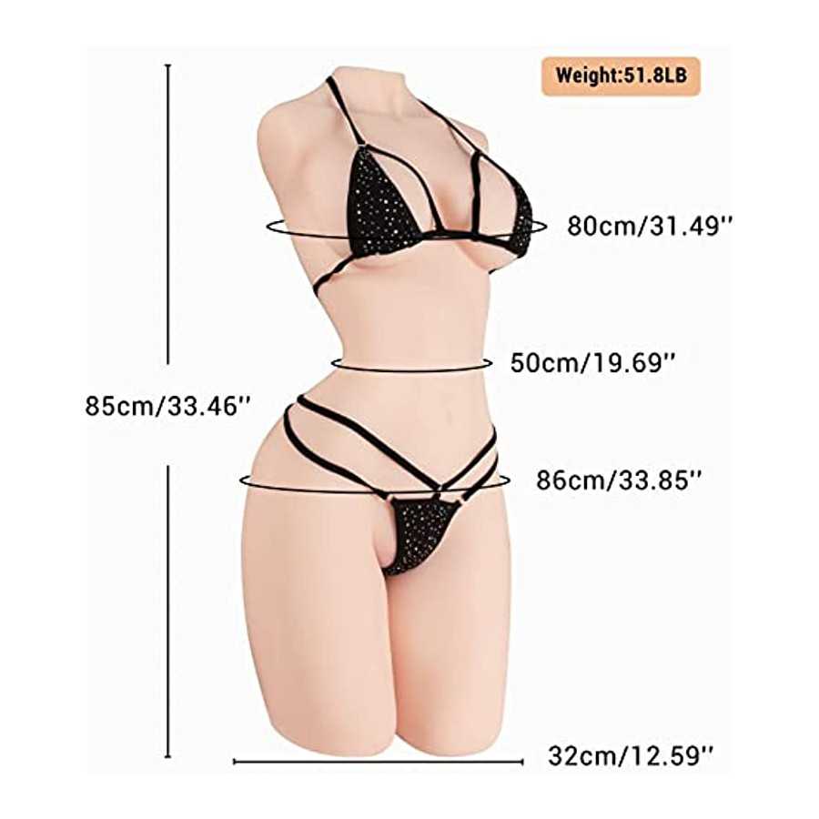 Large Sex Dolls for Men, 51.8LB Life Size Sex Doll Male Masturbator with Realistic Boobs Tight Vagina & Anus, Lifelike Female To