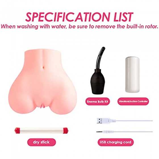 Sex Doll Male Masturbator for Men - ZEMALIA Automatic Sucking Adult Toys with Remote Control + 5 Suctions & Vibrations - Realist