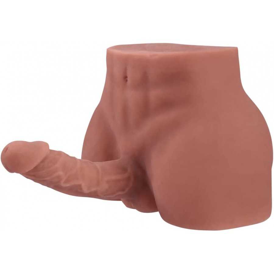 Brown Male Sex Doll with Flexible Dildo,Realistic Thick Dildo for Women Men Gay Couple,10.2x7.1 inch,7.7lb