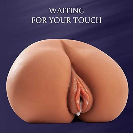 Realistic Male Masturbator Sex Doll for Men with Plump Labia, Realistic Butt Silicone Pocket Pussy with Vagina Anal Stroker, 4.8