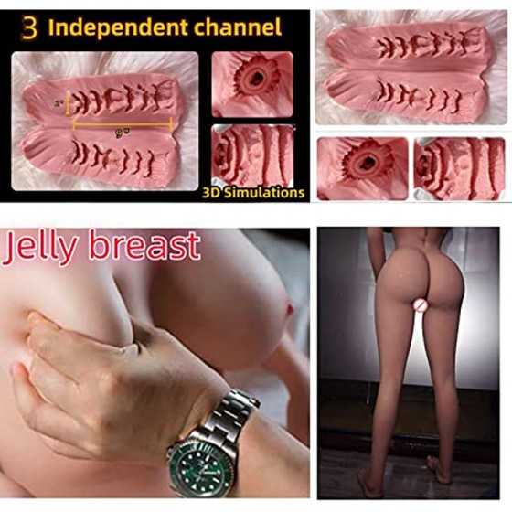 AILEGOOD 45LB Adult Sex Doll Life Size Full Body Sex Doll for Men with Shaking Breasts and Butt, Women Silicone Torso for Male S